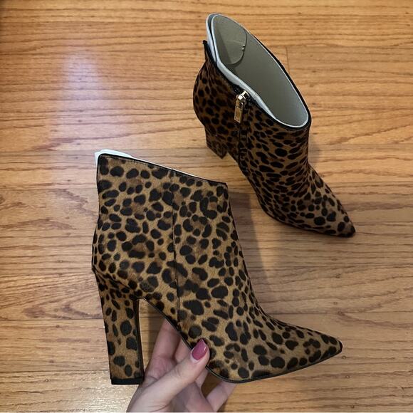 NWT Marc Fisher Mellaly Cheetah Leopard Calf Hair Bootie 6 - Picture 1 of 6